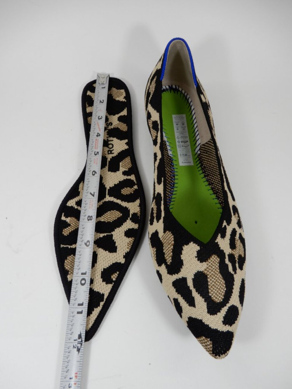 Rothy's The Point II Flats Shoes Size 12.5 Desert Cat Leopard Print NEW - Picture 13 of 16